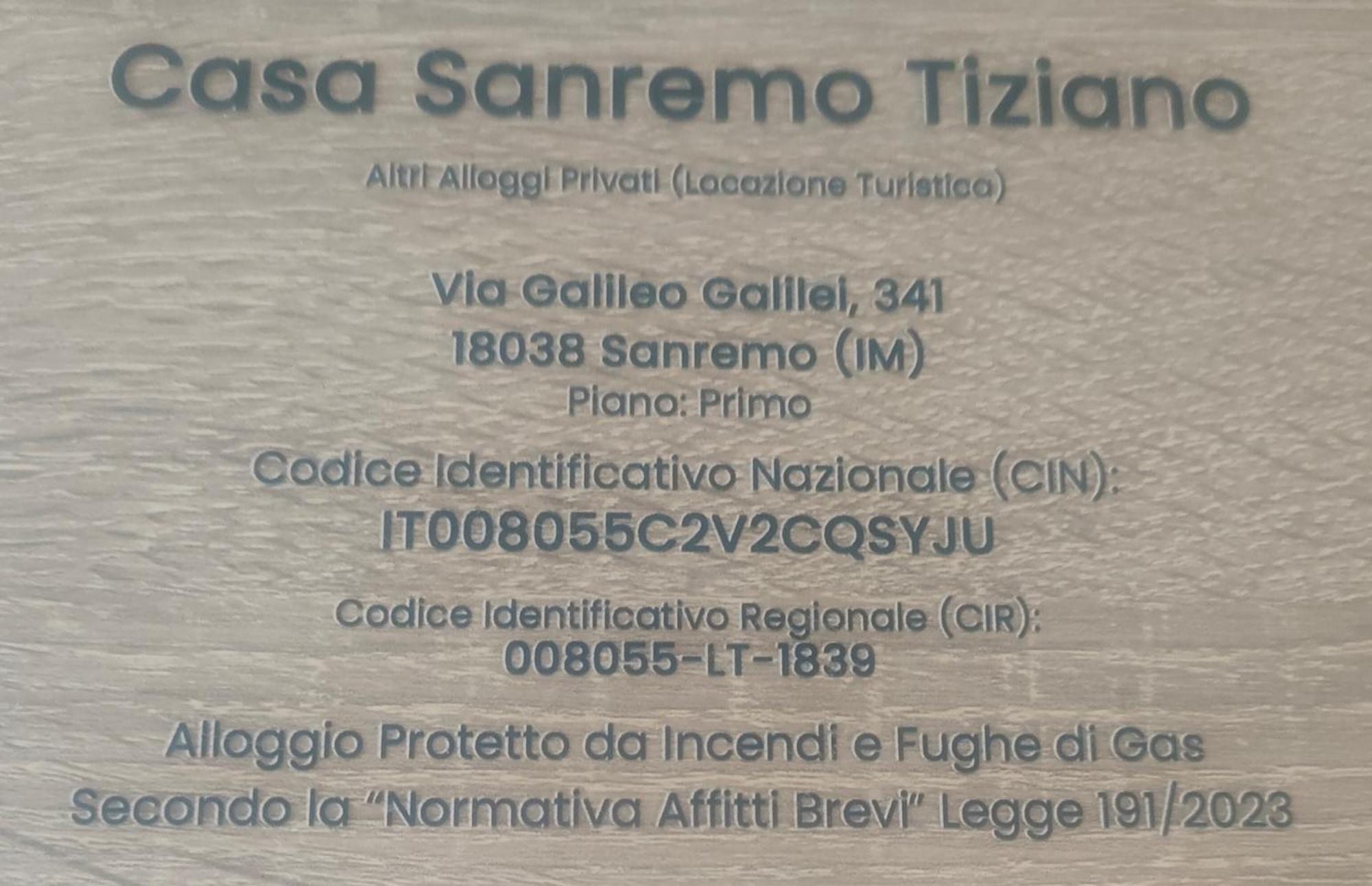Casa Sanremo Tiziano Parking Gratis Spiaggia 15 Minuti A Piedi Bagian luar foto
